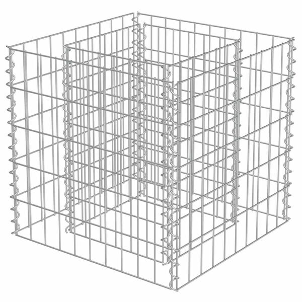vidaXL Gabion Grj&oacute;tkassi Upph&aelig;kka&eth; Bl&oacute;maker S&iacute;nkh&uacute;&eth;a&eth; st&aacute;l 50x50x50 cm