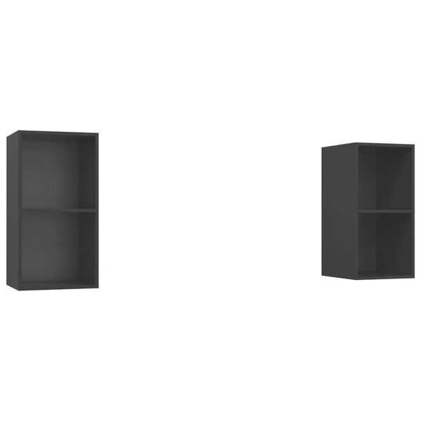 vidaXL Veggfestir Sj&oacute;nvarpssk&aacute;par 2 stk. Gr&aacute;tt Samsettur Vi&eth;ur