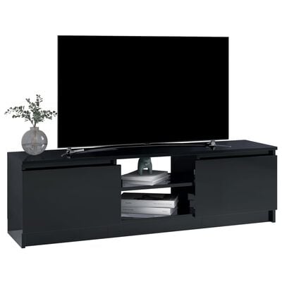 800574 vidaXL TV Cabinet High Gloss Black 120x30x35,5 cm Chipboard