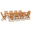 vidaXL 11 bita gar&eth;bor&eth;stofusett 280x90x75 cm gegnheilvi&eth;i Acacia