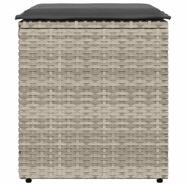vidaXL gar&eth;st&oacute;lar me&eth; p&uacute;&eth;um 2 stk Lj&oacute;sgr&aacute;r 40x40x43 cm P&oacute;l&yacute;rattan