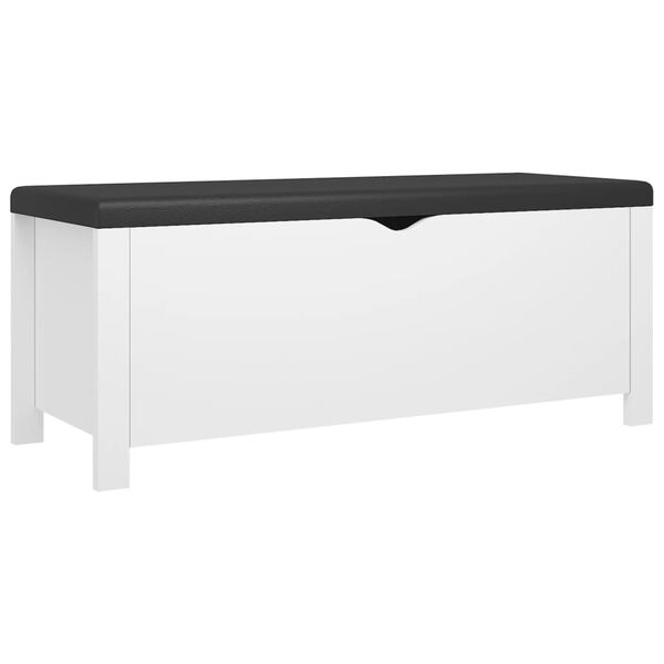 vidaXL Geymslukassi með Sessu Hvítur 105x40x45 cm Samsettur Viður
