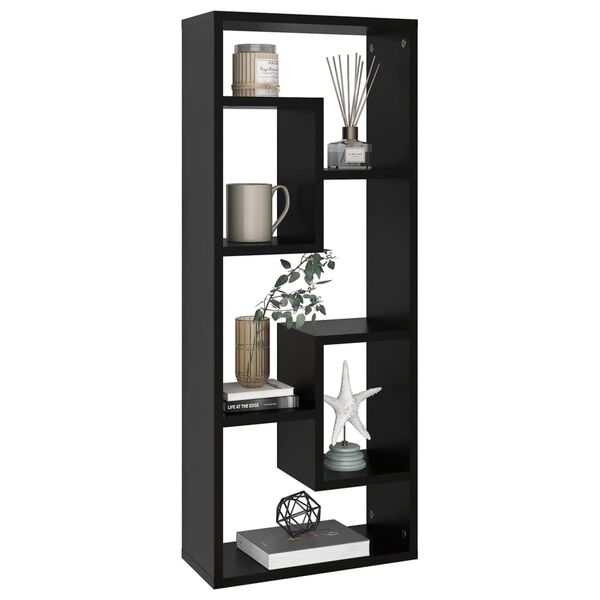 vidaXL Vegghilla Svartur 36x16x90 cm Samsettur Viður