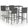 vidaXL 5 Hluta Gar&eth;barasett Poly Rattan Gr&aacute;tt