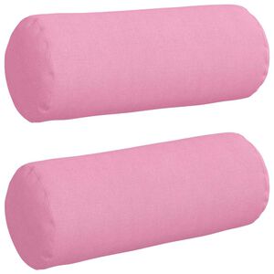 vidaXL Bolster P&uacute;&eth;ar 2 pcs Bleikur &Oslash; 15 x 40 cm d&uacute;kur