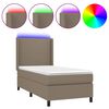 vidaXL H&oacute;lfa&eth; Springr&uacute;m me&eth; D&yacute;nu og LED M&oacute;gr&aacute;r 90x200cm Tauefni