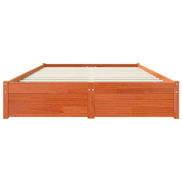 vidaXL Ramsv&iacute;k Vaxbr&uacute;nn 120 x 200 cm &THORN;&eacute;tt furutr&eacute;