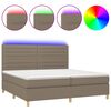 vidaXL H&oacute;lfa&eth; Springr&uacute;m me&eth; D&yacute;nu og LED M&oacute;gr&aacute;r 200x200cm Tauefni