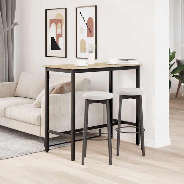 vidaXL bor&eth; Sonoma Eik 100 x 50 x 90,5 cm Vinnslutr&eacute; og st&aacute;li