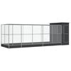 vidaXL St&oacute;rt Fuglab&uacute;r me&eth; Framlengingu Silfurlita&eth; 623x203x216 cm St&aacute;l