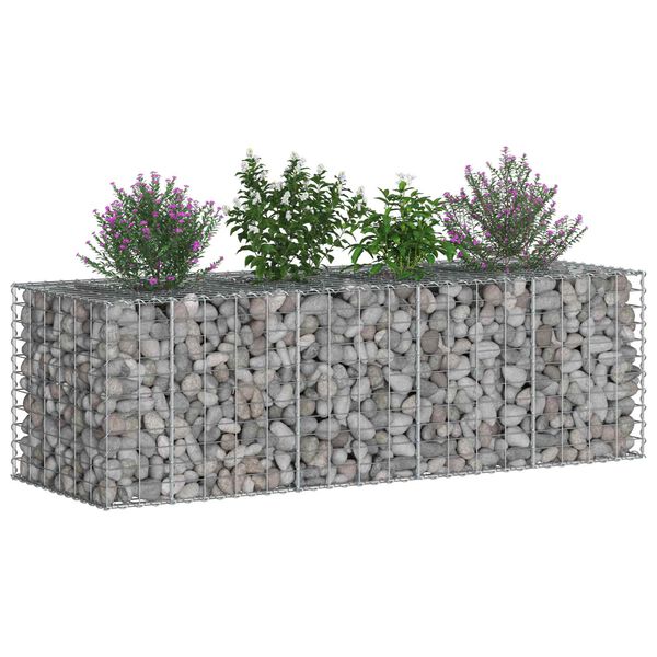 vidaXL Gabion h&aelig;kka&eth; r&uacute;m Silfur 180 x 60 x 55 cm Galvaniserad st&aacute;l