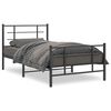 vidaXL R&uacute;mgrind &uacute;r M&aacute;lmi me&eth; H&ouml;fu&eth;gafli & F&oacute;tagafli Sv&ouml;rt 100x200 cm