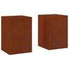 vidaXL Bl&oacute;mastandur 2 pcs Rusty 24 x 24 x 35 cm Ve&eth;ra&eth; st&aacute;l