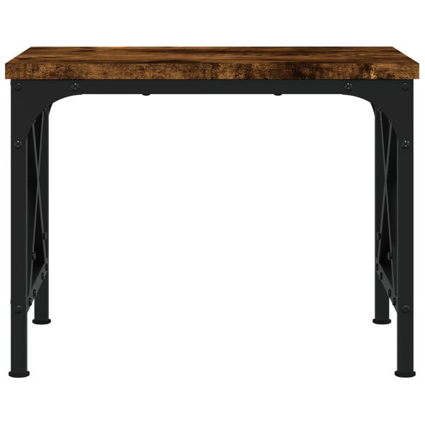 vidaXL Prentarastandur Reyklituð Eik 40x30x31 cm Samsettur viður