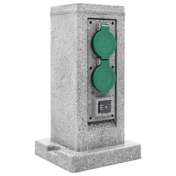 vidaXL Útifjöltengi með Ljósnema Stólpi Plast