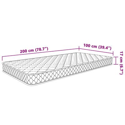 vidaXL Minnissvampýna Hvít 100x200x17 cm