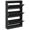 vidaXL Sk&oacute;sk&aacute;pur Svartur 80x21x125,5 cm Samsettur Vi&eth;ur