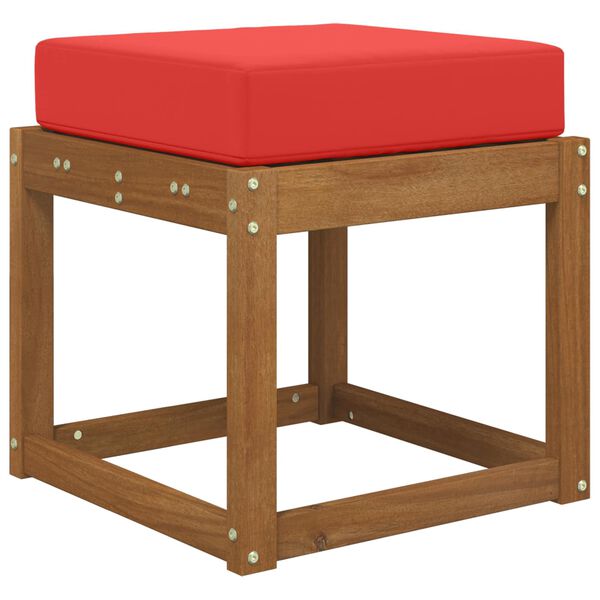 vidaXL Utandyra s&aelig;ti p&uacute;&eth;i Rau&eth;ur 40 x 40 x 8 cm 100% p&oacute;l&yacute;ester