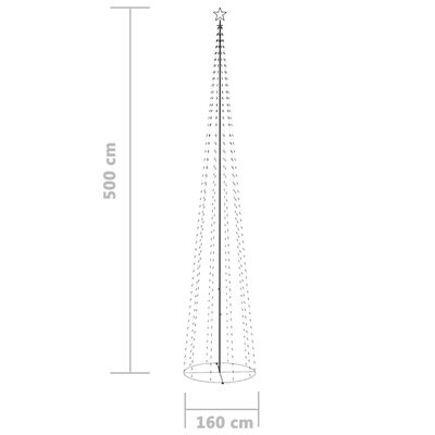 vidaXL Jólaljósakeila 752 Ljósa Blá LED Skreyting 160x500 cm