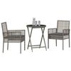 vidaXL Garð Bistro Set 3 pcs Grár Poly rattan