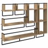 vidaXL Vegghillusett me&eth; hillu 6 pcs Artisan Eik 100 x 25 x 30 cm