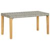 vidaXL Gar&eth;bekkur 120 cm Gr&aacute;r P&oacute;l&yacute;rattan og Gegnheill Akas&iacute;uvi&eth;ur