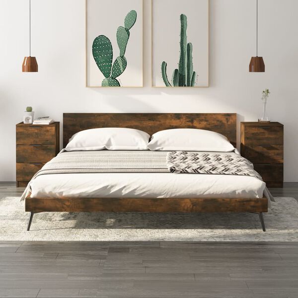 vidaXL N&aacute;ttbor&eth;ssk&aacute;par 2 stk. Reyklitu&eth; Eik 40x36x65 cm