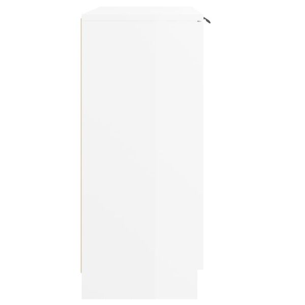 vidaXL Skenkur H&aacute;glans Hv&iacute;tur 60x30x70 cm Samsettur Vi&eth;ur