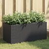 vidaXL Gr&oacute;&eth;urker me&eth; 2 Pottum 2 stk Svart 72x30x32 cm P&oacute;l&yacute;rattan
