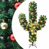 vidaXL J&oacute;lakaktus me&eth; Standi og LED Lj&oacute;sum Gr&aelig;nn 210 cm PVC