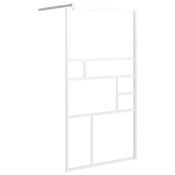 vidaXL Sturtuveggur fyrir Walk-in Sturtu 115x195 cm Hert Gler Hv&iacute;tur
