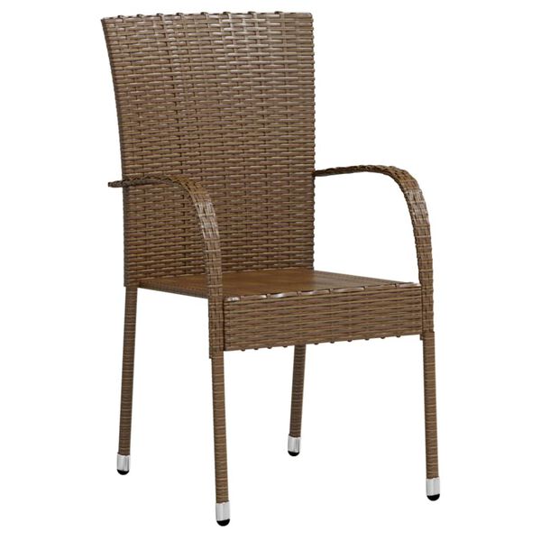 vidaXL 3ja garðborðstofusett Poly Rattan Brown