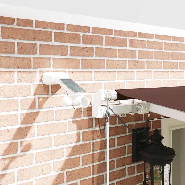 vidaXL Sj&aacute;lfvirkt &Uacute;tdraganlegt Skyggni me&eth; LED Br&uacute;nt 600x300 cm