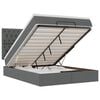 vidaXL Ottoman r&uacute;m me&eth; d&yacute;nu & LED d&ouml;kkgr&aacute;um 140x190 cm Efni