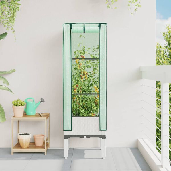 vidaXL Upph&aelig;kka&eth; Be&eth; me&eth; Gr&oacute;&eth;urh&uacute;sahl&iacute;f Spanskreyrs&uacute;tlit 40x40x140 cm