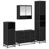 vidaXL Ba&eth;herbergismublasett 4 pcs Svartur Eik Samsettur vi&eth;ur