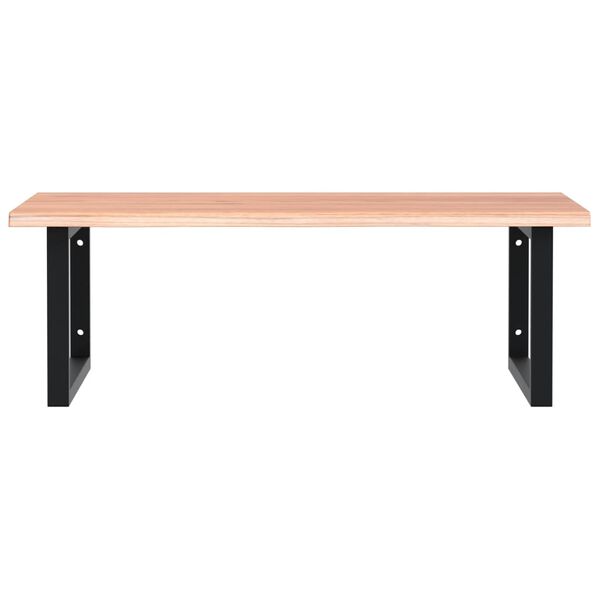 vidaXL Veggfest Handlaugarhilla St&aacute;l og Gegnheil Eik