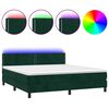vidaXL H&oacute;lfa&eth; Springr&uacute;m me&eth; D&yacute;nu&LED D&ouml;kkgr&aelig;nt 180x200 cm Flauel