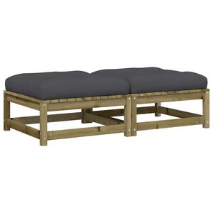 vidaXL Gar&eth;skemlar me&eth; Sessum 2 stk. Gagnvarin Fura