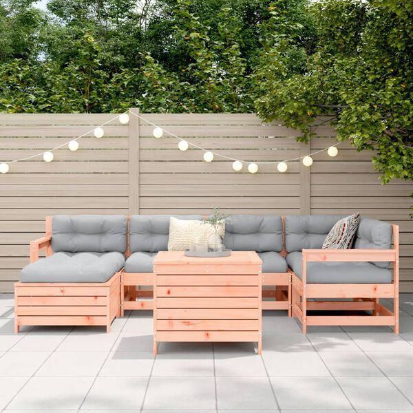 vidaXL 7 Hluta Gar&eth;s&oacute;fasett Gegnheilt Douglasgreni