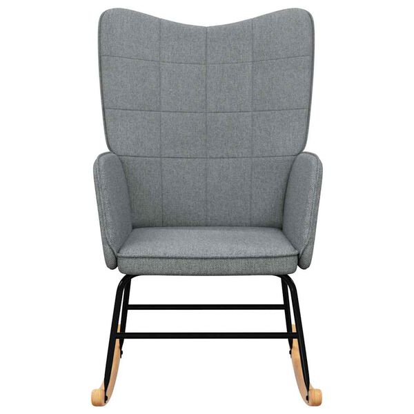 vidaXL Ruggustóll Ljósgrár Áklæði