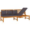 vidaXL Svefnbekkur me&eth; Gr&aacute;um Sessum 200x60x75 cm Gegnheill Akas&iacute;uvi&eth;ur