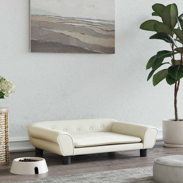 vidaXL Hundarúm Rjóma 70x48x22 cm Flauel