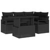 vidaXL Gar&eth;s&oacute;fa sett me&eth; p&uacute;&eth;i 5 pcs Svartur p&oacute;l&yacute;rattan