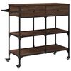 vidaXL Eldh&uacute;svagn Br&uacute;nn Eikarlitur 105x42x95 cm Samsettur Vi&eth;ur