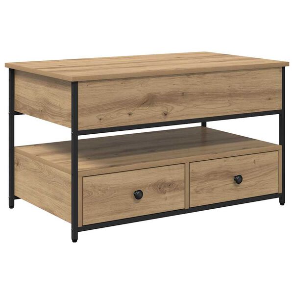 vidaXL S&oacute;fabor&eth; me&eth; sk&uacute;ffu Artisan Eik 85 x 50 x 50 cm Samsettur vi&eth;ur