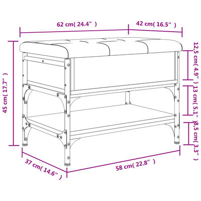 vidaXL Skóbekkur Brún Eik 62x42x45 cm Samsettur Viður