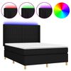 vidaXL H&oacute;lfa&eth; Springr&uacute;m me&eth; D&yacute;nu&LED Svart 140x190cm Tauefni