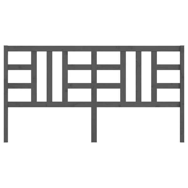 vidaXL Höfðagafl fyrir Rúm Grár 206x4x100 cm Gegnheil Fura