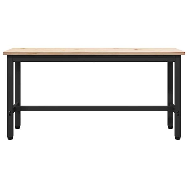 vidaXL Matarbekkur N&aacute;tt&uacute;rulegur 100 x 32,5 x 49 cm Heilur furutimbur